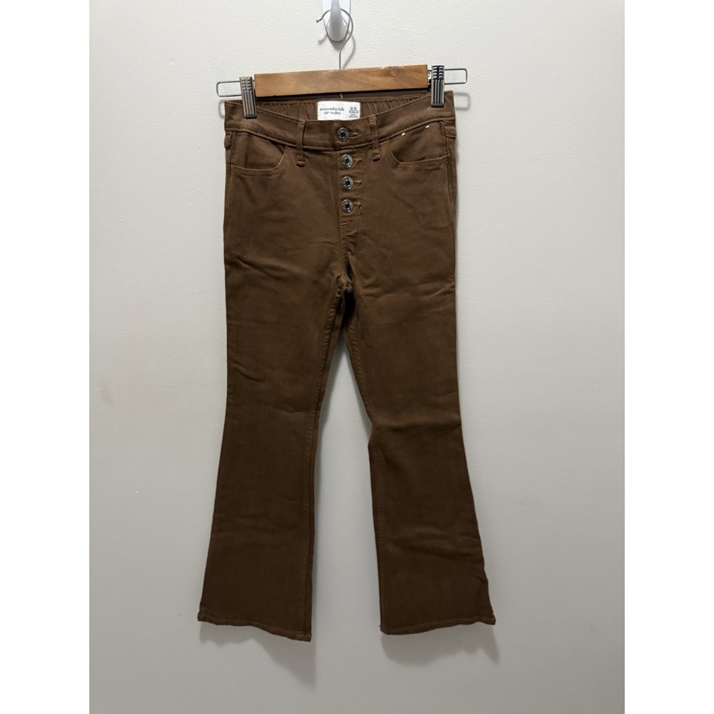 Abercrombie Kids High-Rise Flare Jeans – Size 9/10 Regular – Brown‎ Button Fly